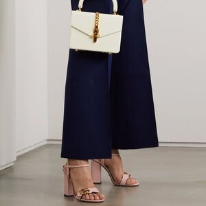 Gucci GG Marmont Pink leather heeled sandals size 39